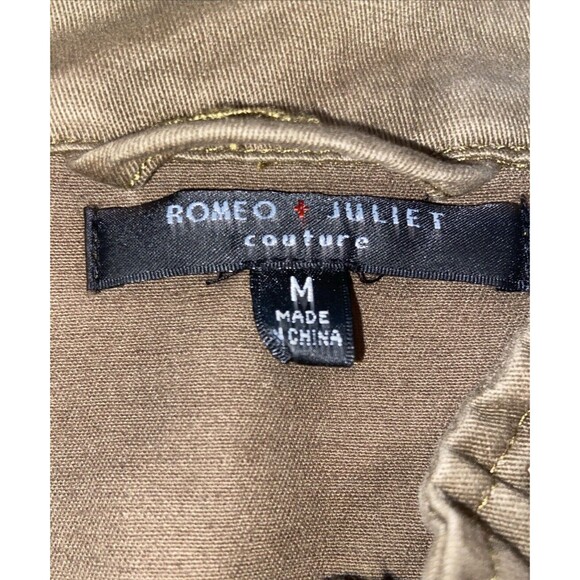 ROMEO & JULIET COUTURE Patches Patchwork Green Long Sleeve Cargo Jacket Medium - Picture 10 of 16